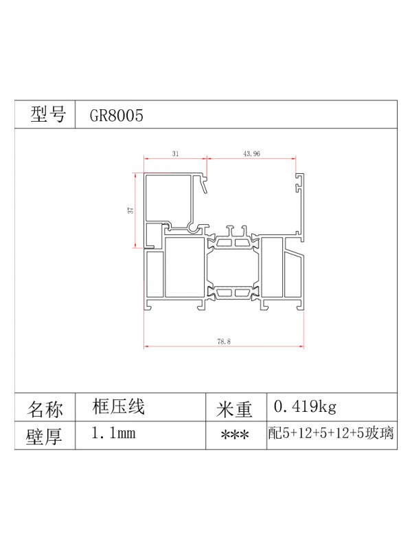 GR78 series 25 1.4 thick profiles